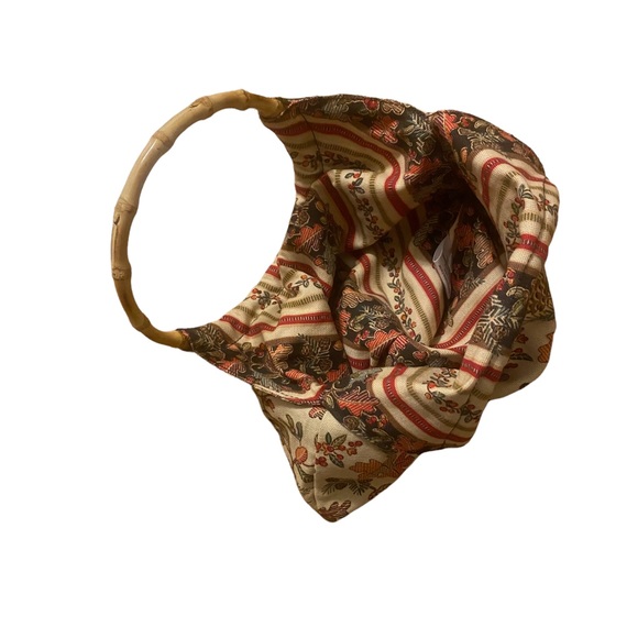 LONGABERGER Homestead Autumn Path floral print circle bangle handle purse tote - Picture 6 of 7